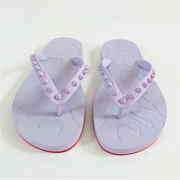 Christian Louboutin “Loubi Flip Donna Flat” flip flops lilac smoke - Picture 1 of 11
